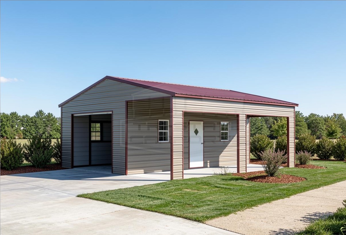 24'W X 25'L X 9'H VERTICAL ROOF GARAGE SKU 137