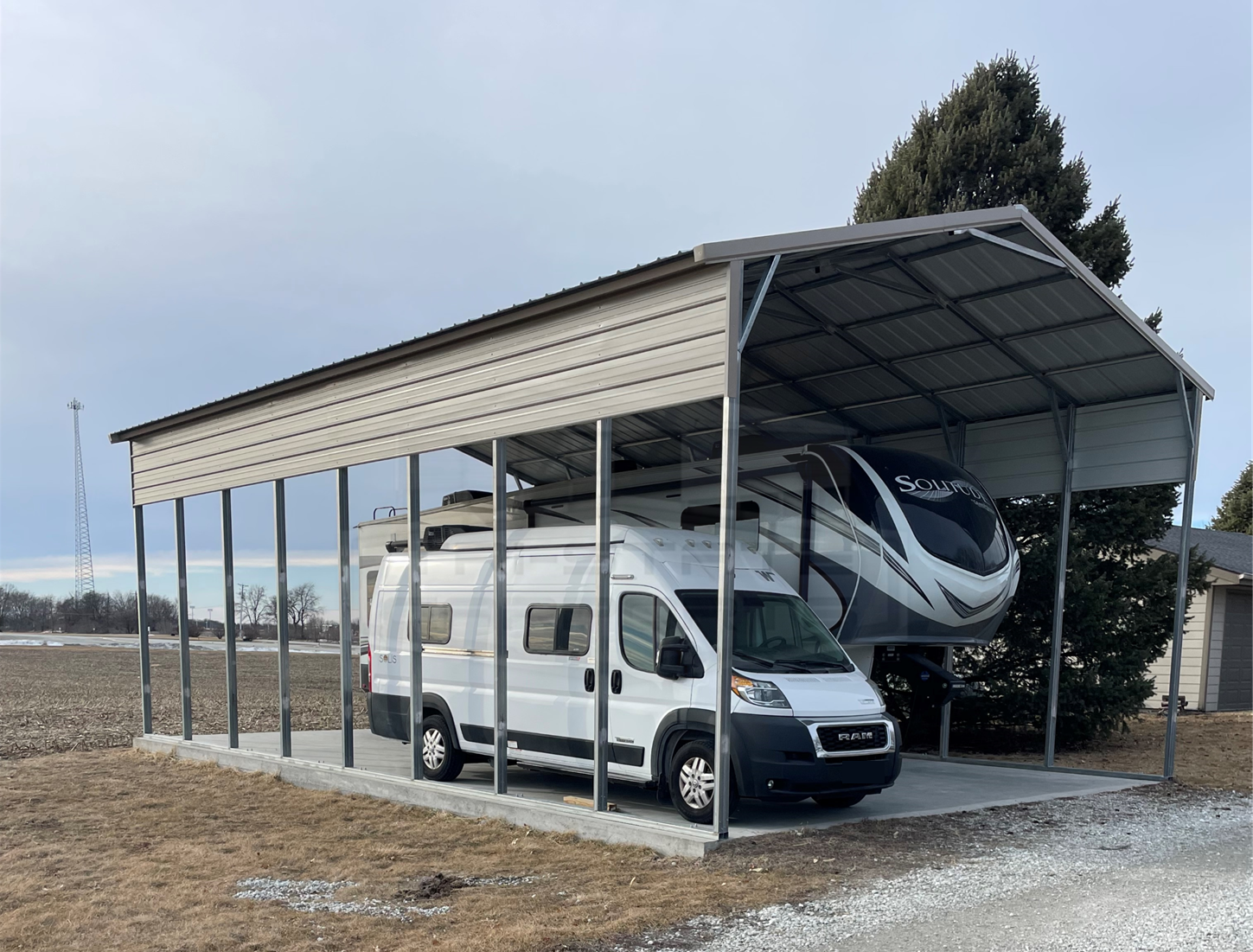 24'W X 40'L X 14'H VERTICAL ROOF CARPORT SKU 119